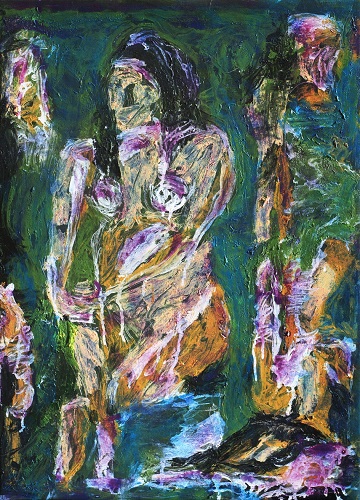 男女，吳方洲，70 x 50 cm，布本壓克力，2004