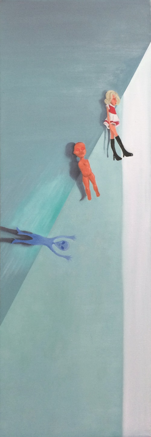 表象操控 - 604051，陳家敏，布本油畫 ，100 x 30 cm，2015
