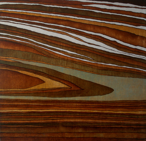 風景 1，羅翠兒，65 x 65 cm，木板油畫，2013