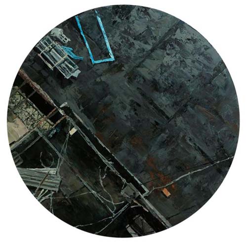窺視17   黎小傑 直徑：60 cm  布面油畫 2011