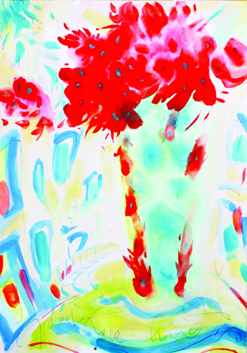 蔡國傑   珊瑚殿    100 × 70 cm  水性顏料、壓克力、紙本  2013