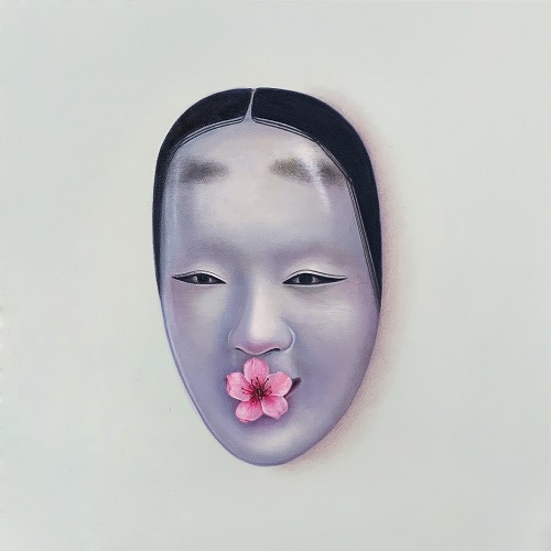 花照，翁麗晶，50 x 50 cm，布本油畫，2019