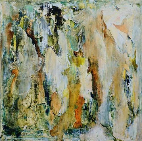 撫摸牆，蘇侃哲，布本油畫 ，60 x 60 cm，2015
