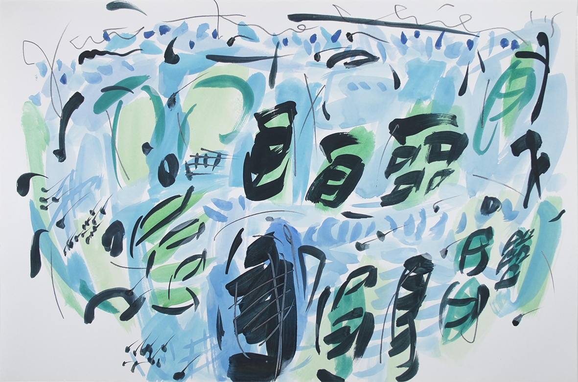 澳門漁人碼頭，蔡國傑，38 x 58.5cm ，水性顏料，紙本， 2015