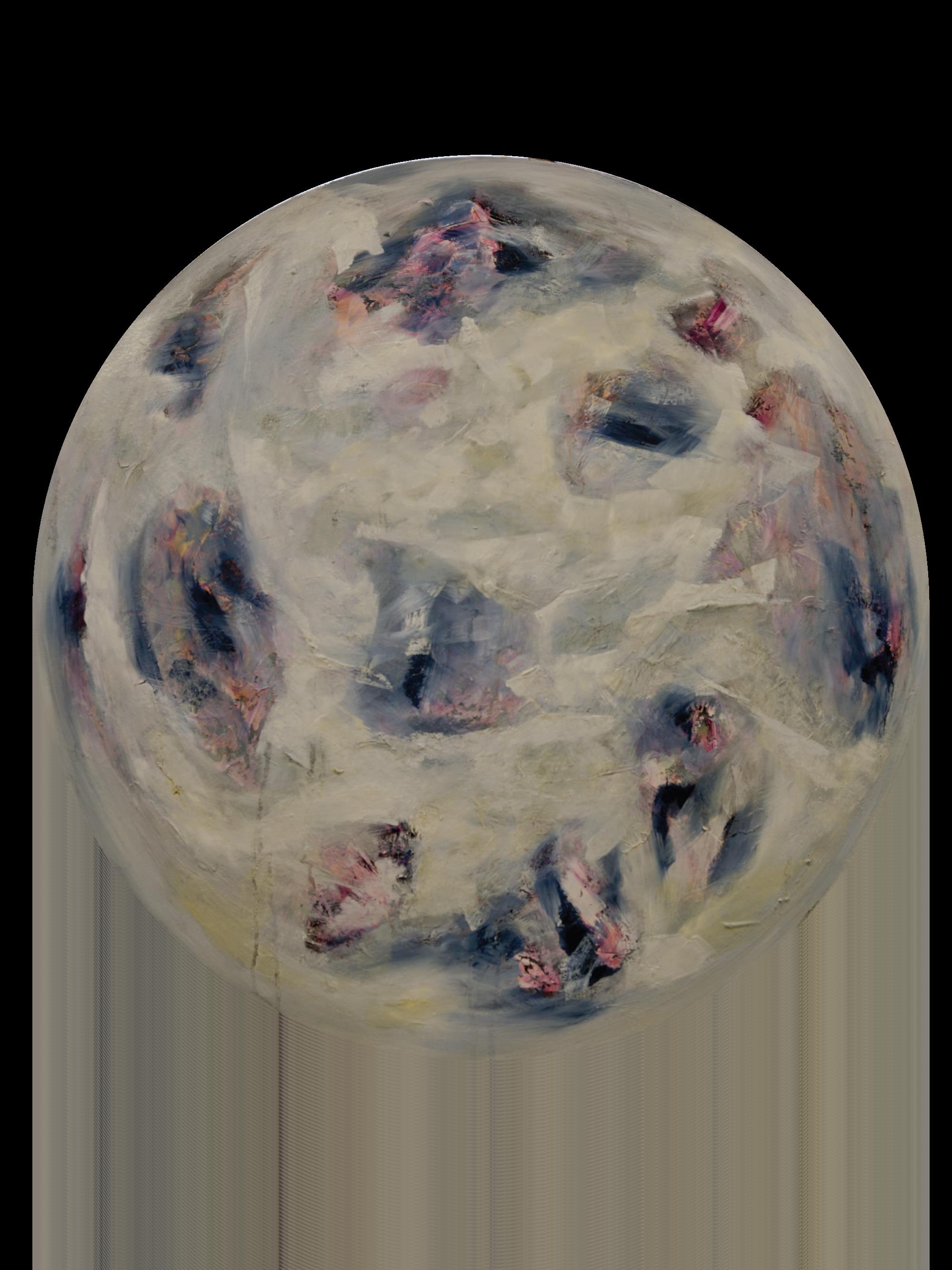 隱藏2，蘇侃哲，D=80cm，布本油畫，2015