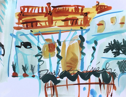音樂學院，蔡國傑，19 x 25.5 cm，紙本、水性顏料，2014