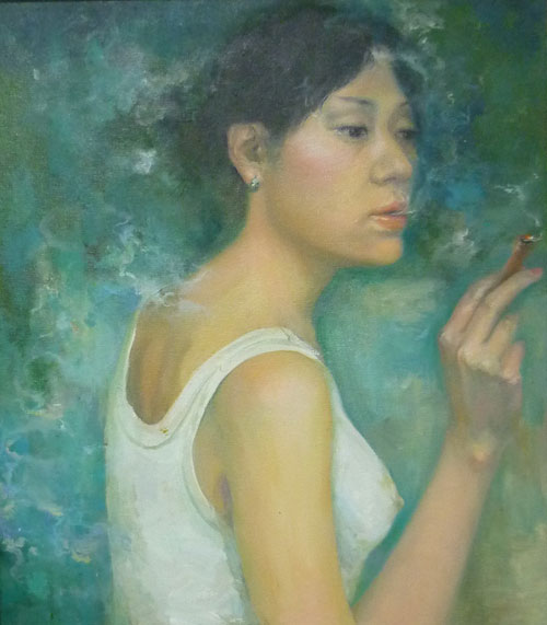 LEI LEI請給我一支煙  辛净  60  ×  60  cm  畫布油畫 2010