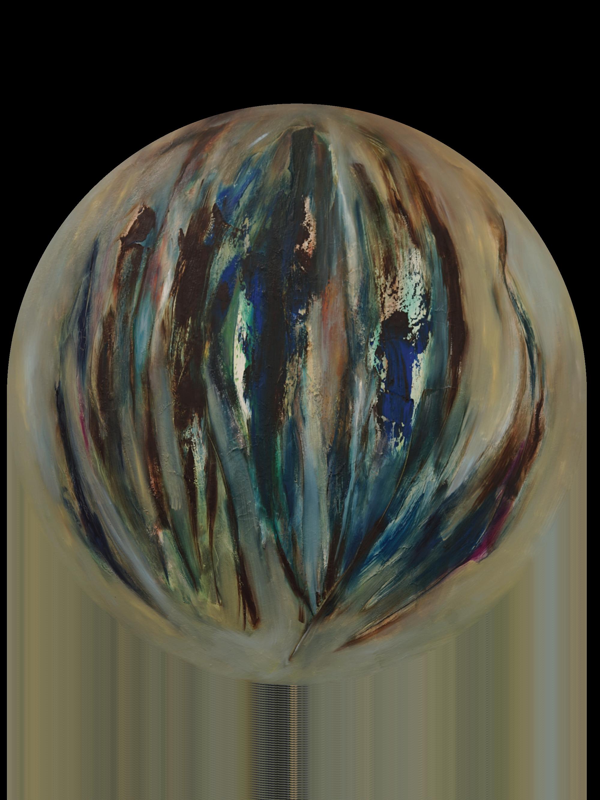 圓，蘇侃哲，D=80cm，布本油畫，2015