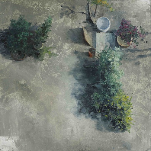 種植，黎小傑，布本油畫，60 x 60 cm，2015