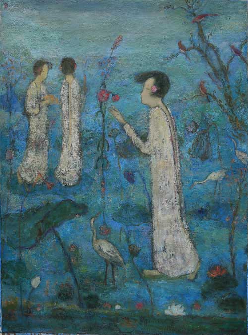 賈鵑麗   幽藍   100 × 73 cm     布本油畫   2011
