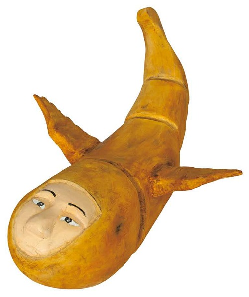 魚，唐重，35 x 47 x 89 cm，木雕，2013