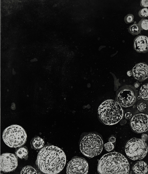 靜下來了，吳麗嫦，60 X 50 cm，銅版畫，2013