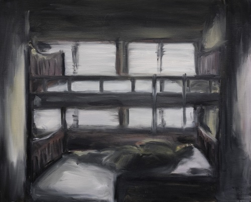 靠著窗, 陳慧雯, 12 x 12 inches (30.5 x 30.5 cm)木板油畫, 2016