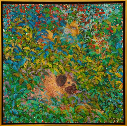 藍葉  柏樹  70 x 70 cm  畫布油畫  2011
