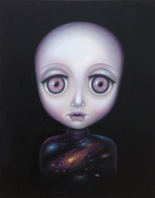 宇宙人，翁麗晶，80 x 100 cm，布本油畫，2014
